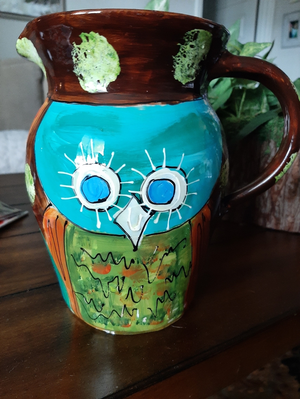 Heriberto Rodriguez  Owl Ceramic Pitcher